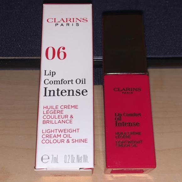 ✨Intense Fuchsia✨Clarins Paris New In Box Light Lip Comfort Oil Intense - Picture 3 of 6